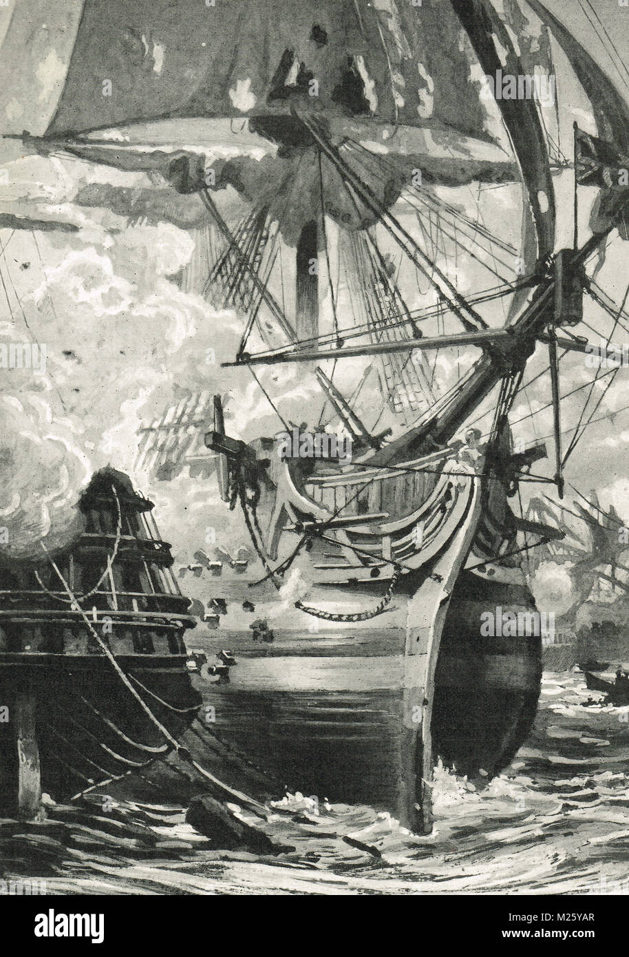 La battaglia di Copenaghen, 2 Aprile 1801 Foto Stock