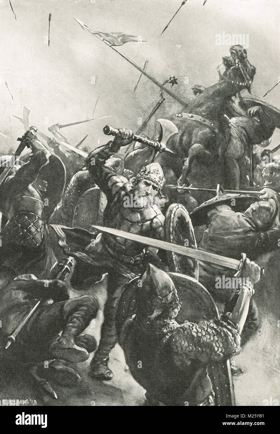 La battaglia di Stamford Bridge, 25 Settembre 1066 Foto Stock