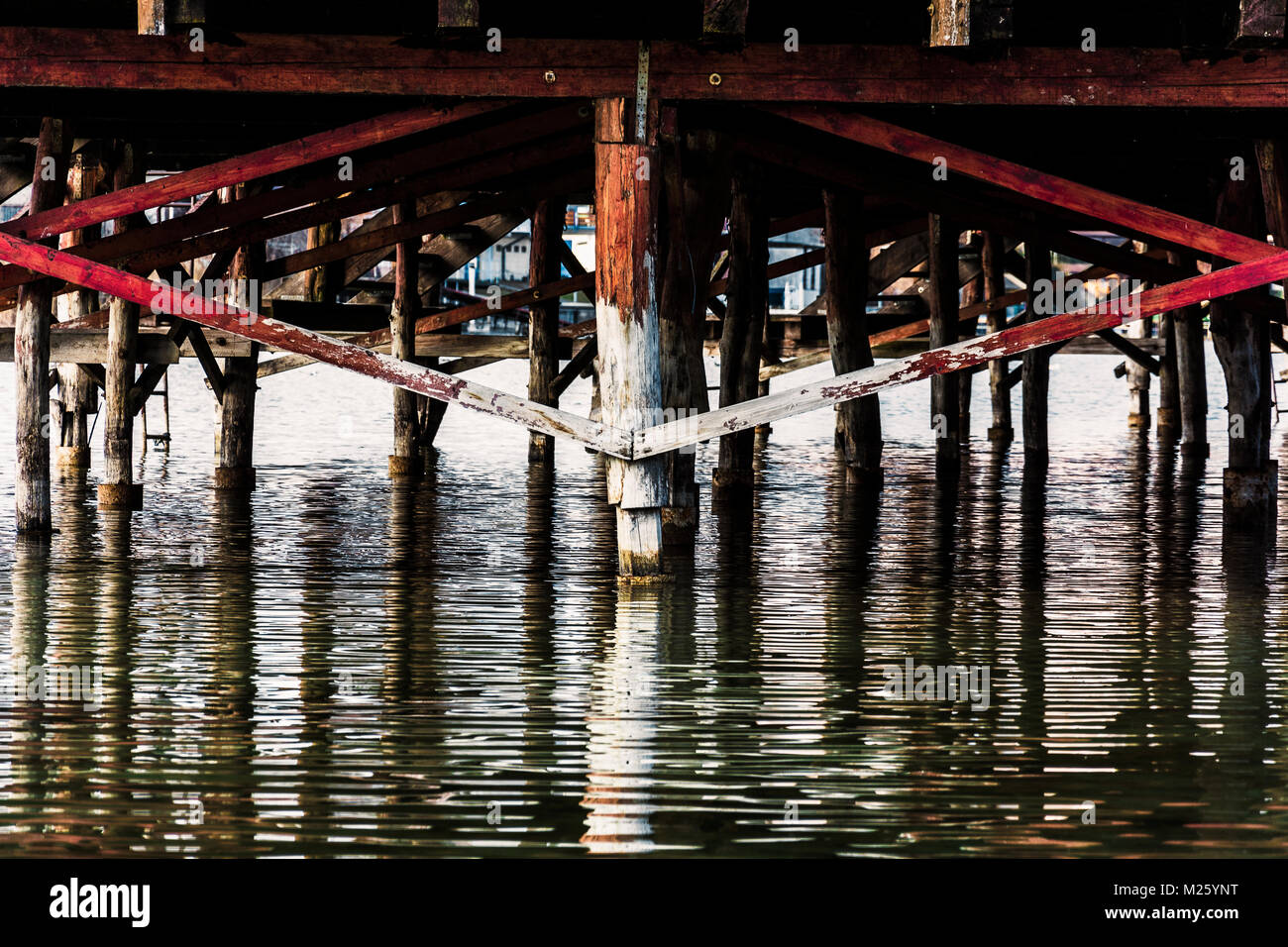 Sotto il molo Senec lago Foto Stock