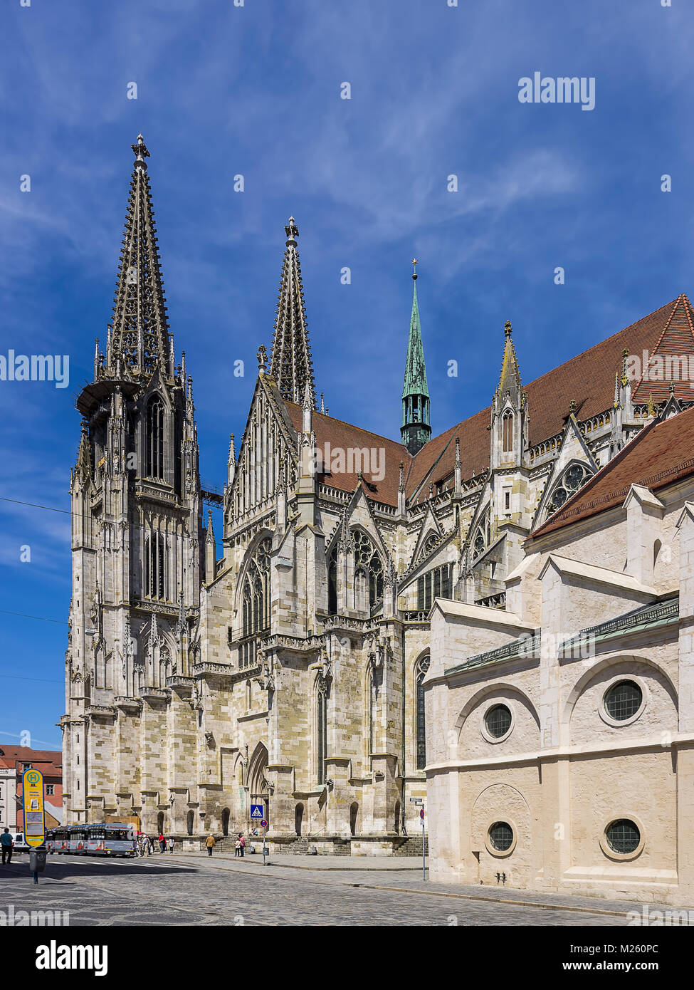 Cattedrale di San Pietro a Regensburg, Baviera, Germania. Foto Stock