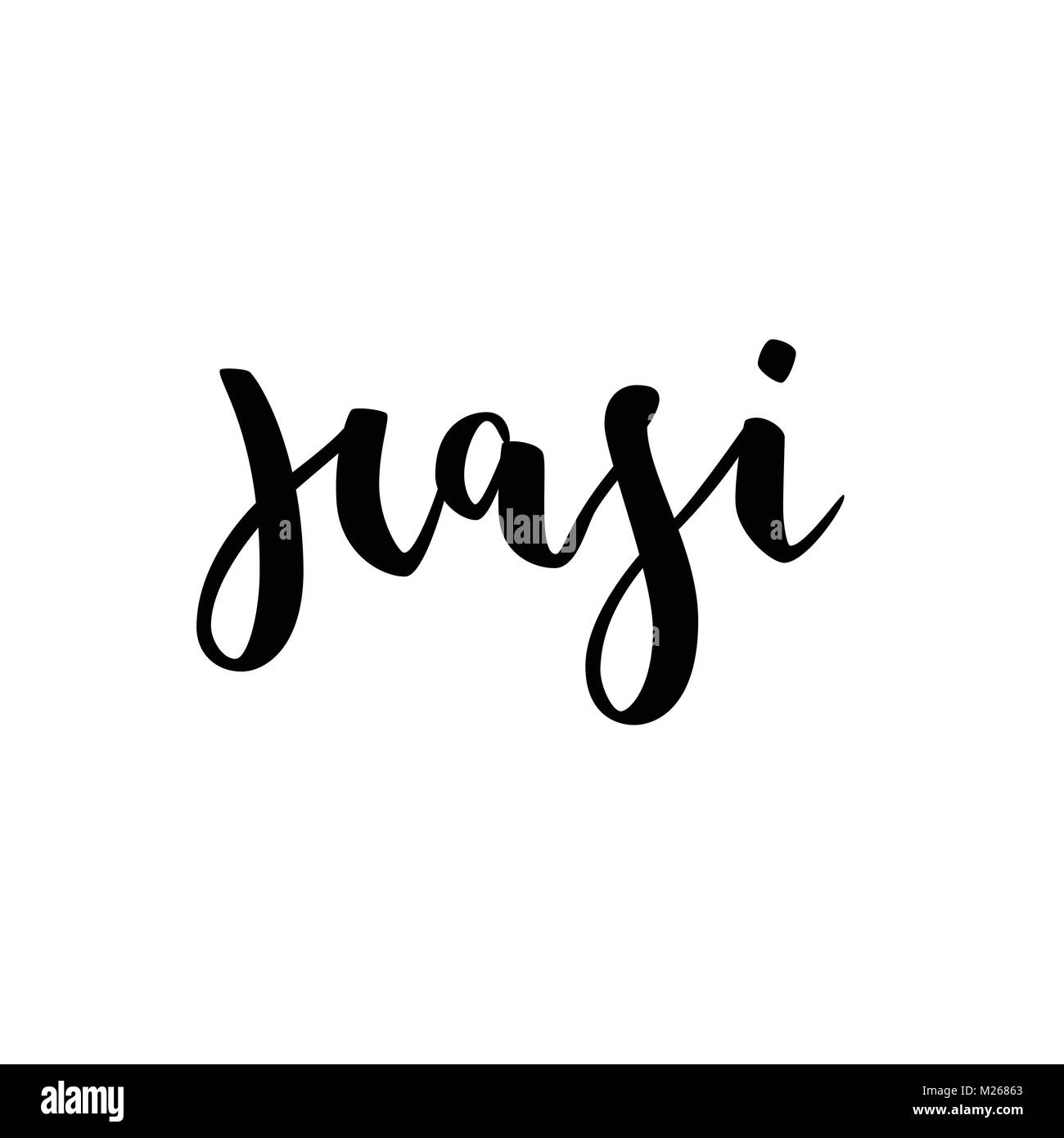 Hasi, il Coniglio di Pasqua testo tedesco scritte calligraphy. Frohe Ostern. Font vettoriali su sfondo bianco. Ottimo per biglietto di auguri, poster, etichette, adesivo. Spazzola di inchiostro handlettering moderno. Illustrazione Vettoriale