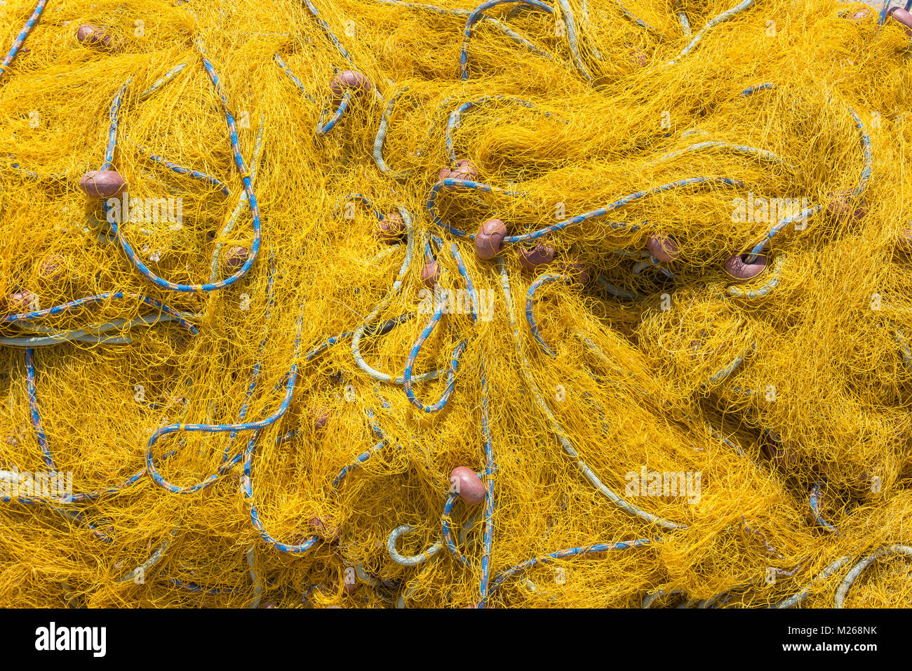 Rete da pesca in Porto Elounda, Λασίθι, Creta (Kriti), Grecia Foto Stock