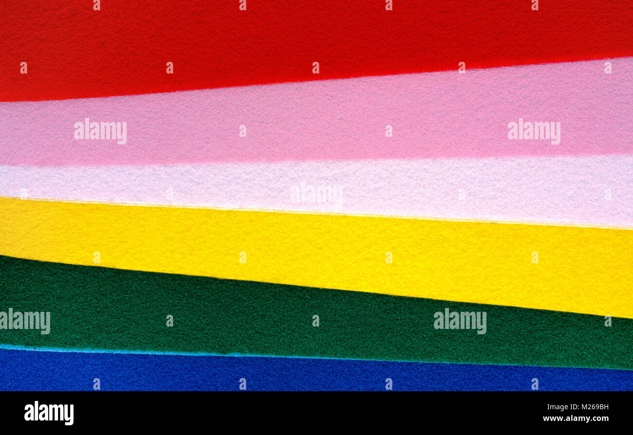 Feltro in diversi colori. Full frame. Foto Stock