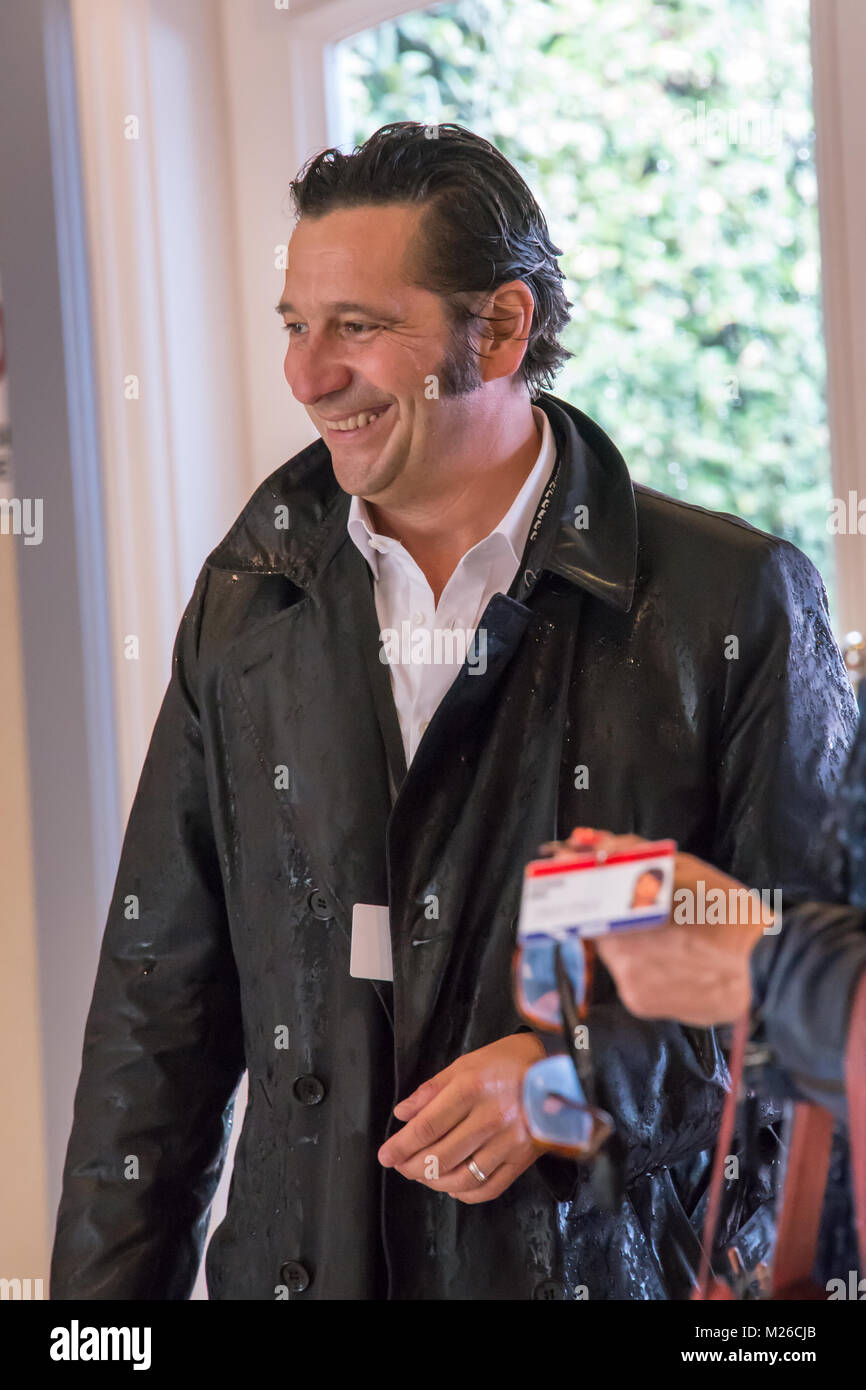 Comico francese Laurent Gerra durante la quarantunesima Deauville American Film Festival nel settembre5, 2015 a Deauville, Francia Foto Stock