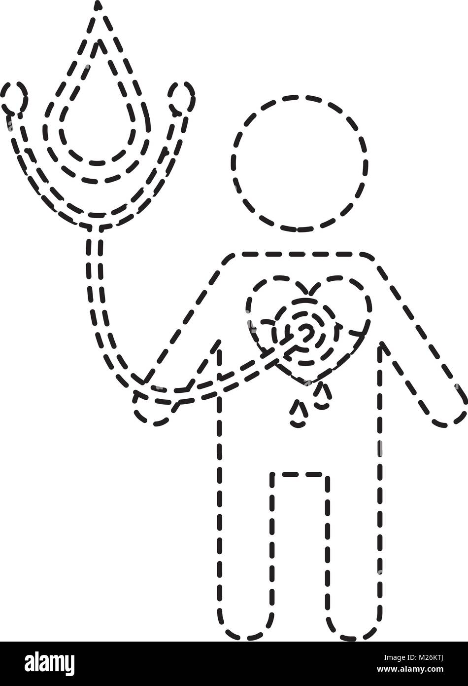 Uomo cuore stetoscopio medico del sangue emofilia Illustrazione Vettoriale