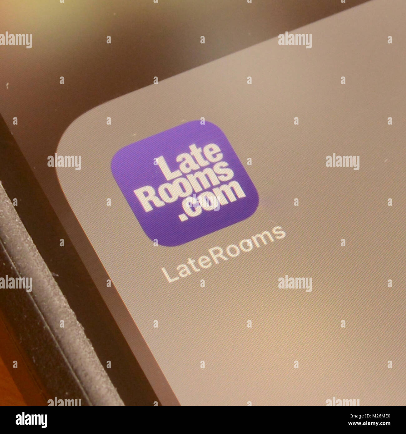LateRooms.com e viaggio hotel prenotazione applicazione su smart schermata telefono Foto Stock