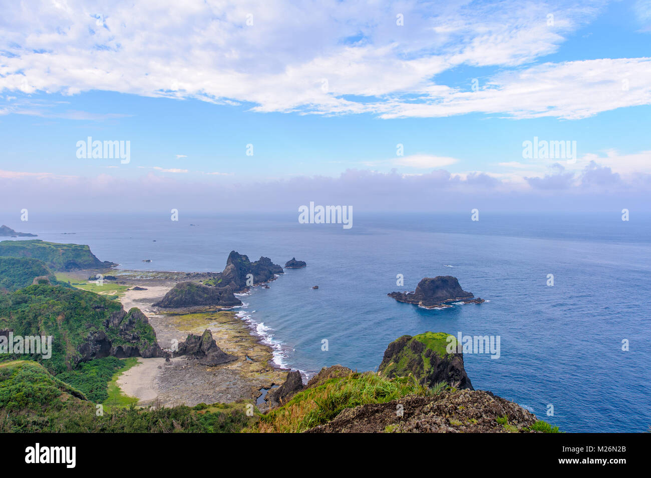 Paesaggio di Haishenping, Ludao, verde isola di Taiwan Foto Stock