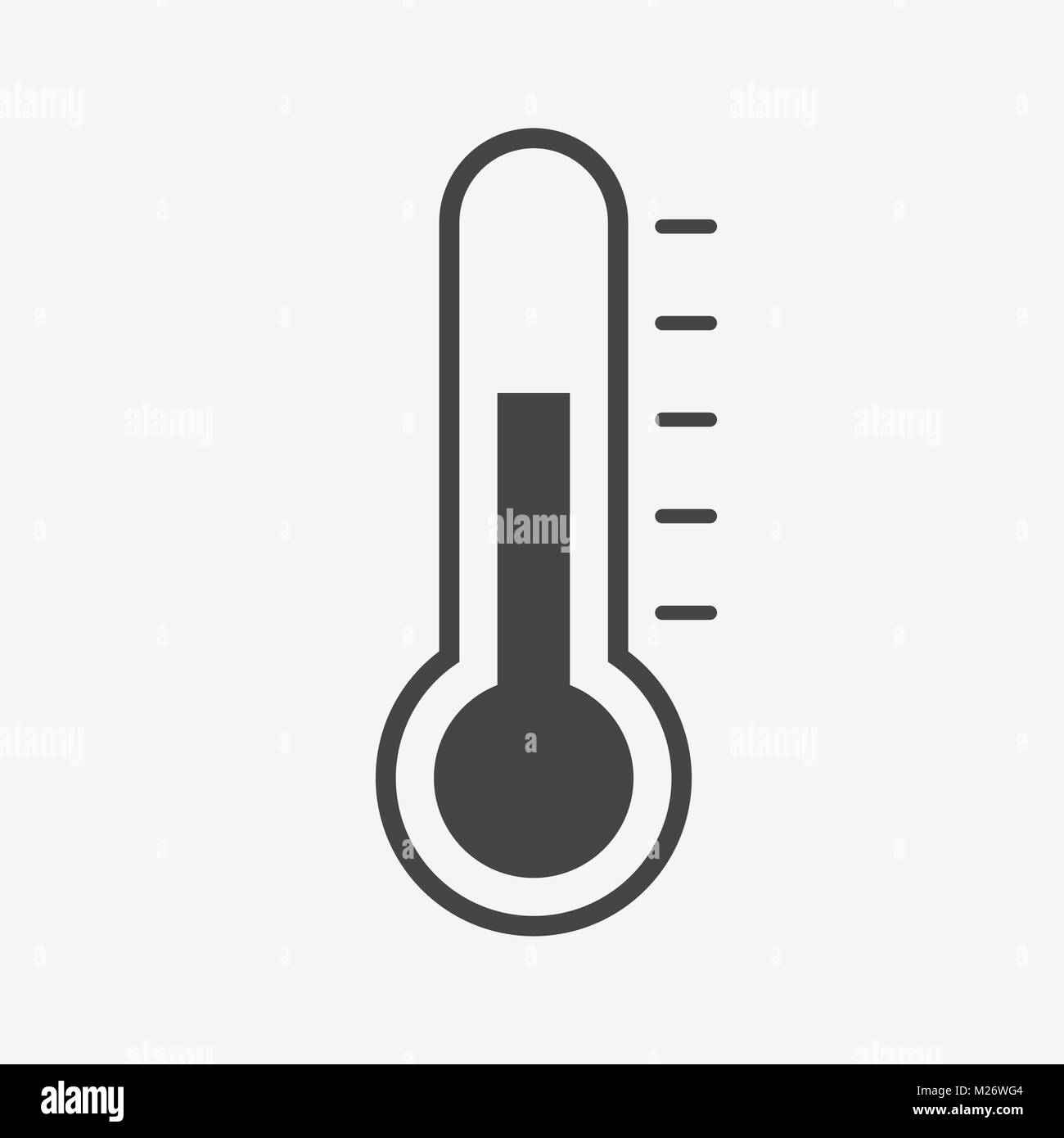 L'icona del termometro. Obiettivo piatta illustrazione vettore isolato su sfondo bianco. Illustrazione Vettoriale