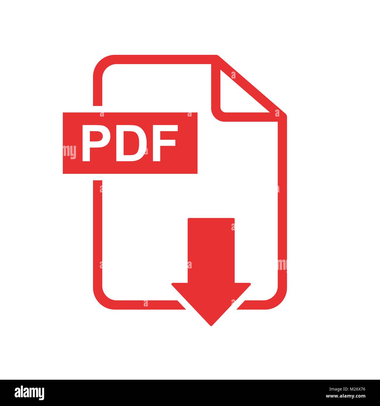 Scarica il pdf icona vettore. Semplice piatto pittogramma per business, marketing, internet concetto. Illustrazione Vettoriale su sfondo bianco. Illustrazione Vettoriale