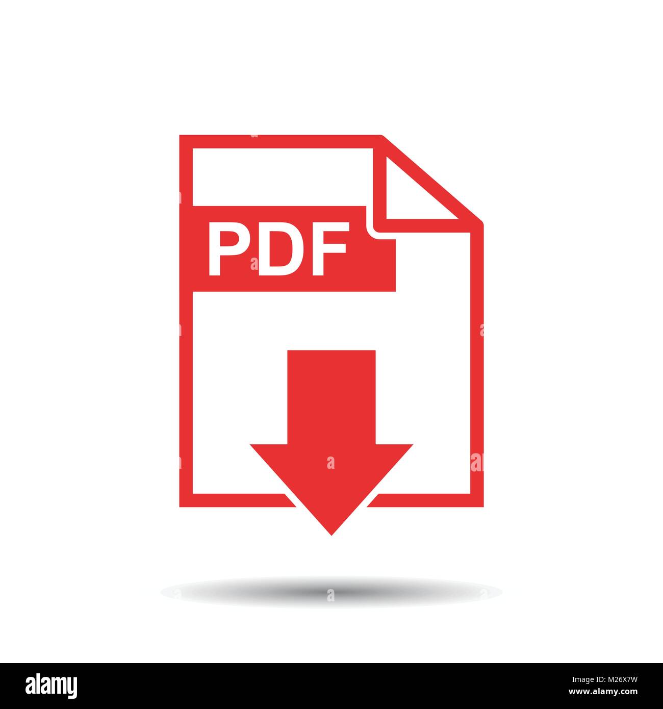Scarica il pdf icona vettore. Semplice piatto pittogramma per business, marketing, internet concetto. Illustrazione Vettoriale su sfondo bianco. Illustrazione Vettoriale