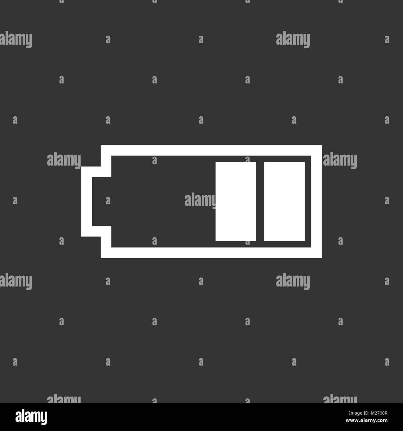 Indicatore del livello di carica della batteria. Illustrazione Vettoriale su sfondo nero. Illustrazione Vettoriale