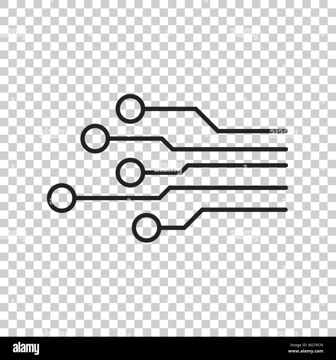 Scheda di circuito icona. Schema di tecnologia piatto simbolo illustrazione vettoriale su sfondo isolato. Illustrazione Vettoriale