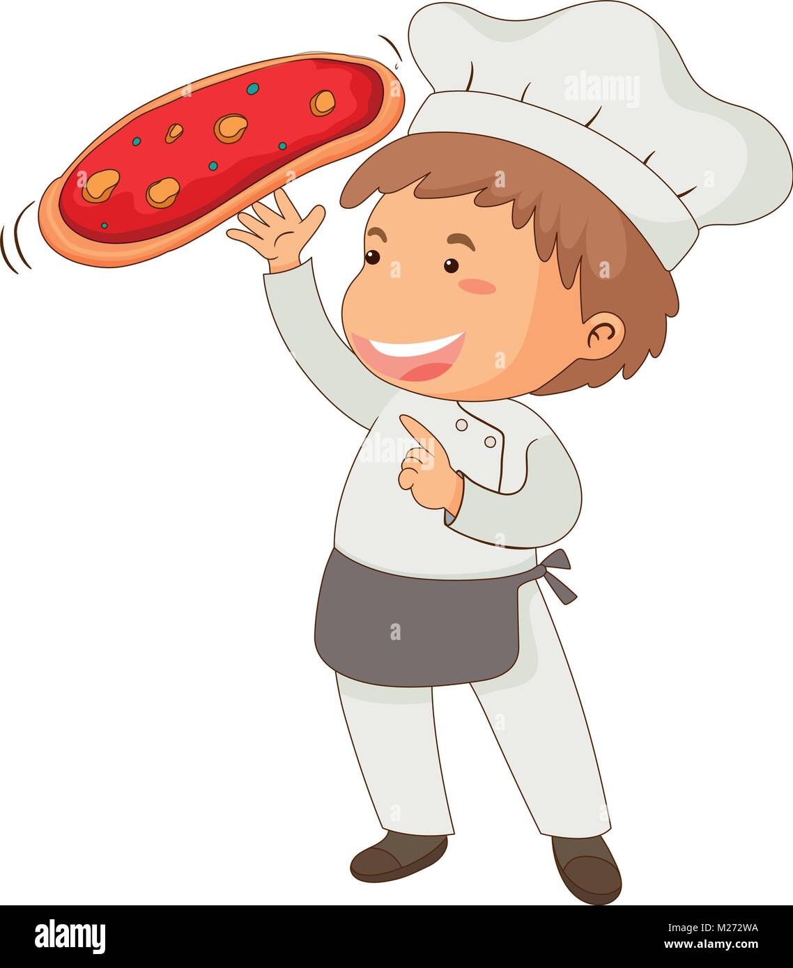 Chef italiani rendendo pizza illustrazione Illustrazione Vettoriale