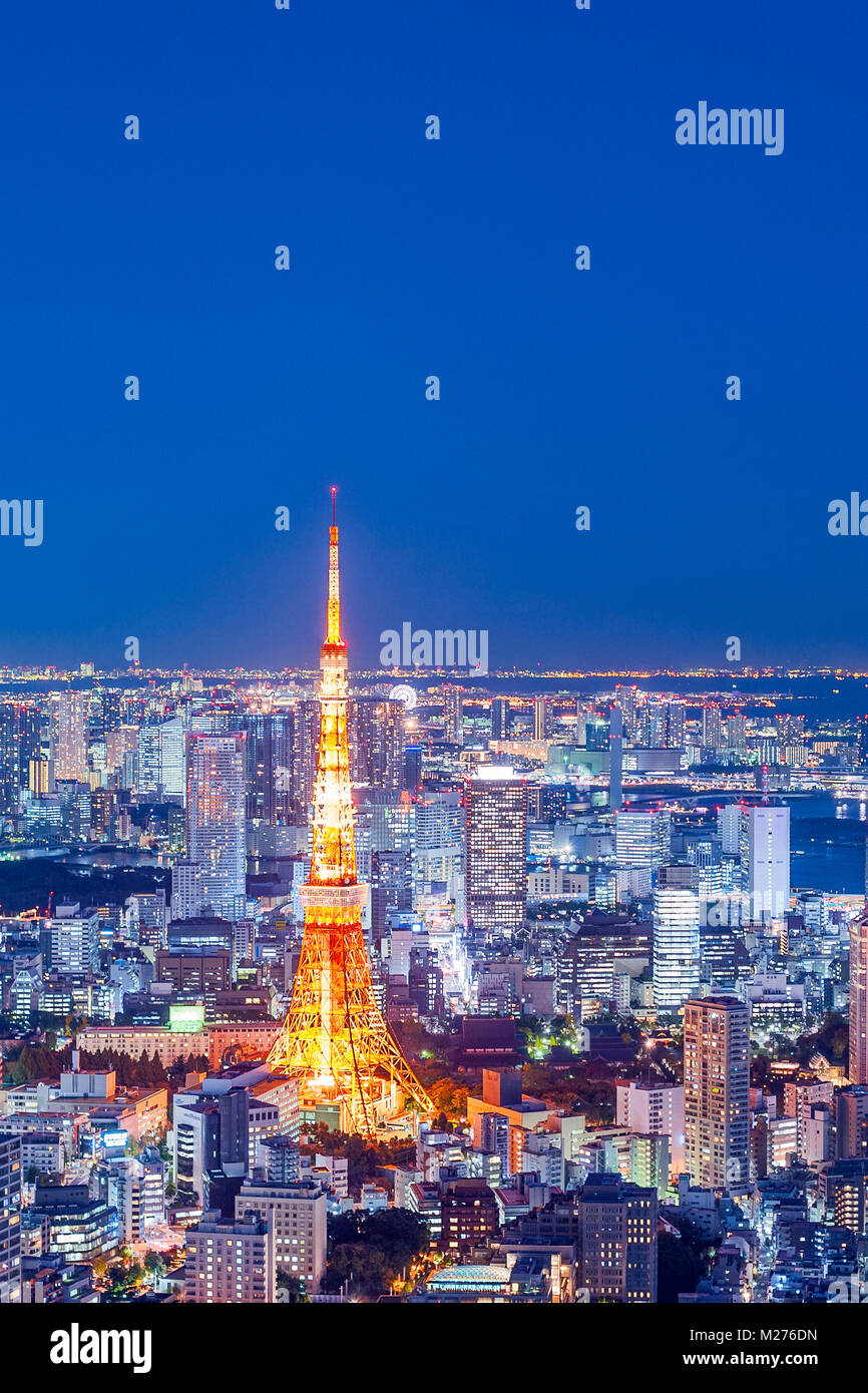 La Torre di Tokyo Tokyo luci della città Foto Stock