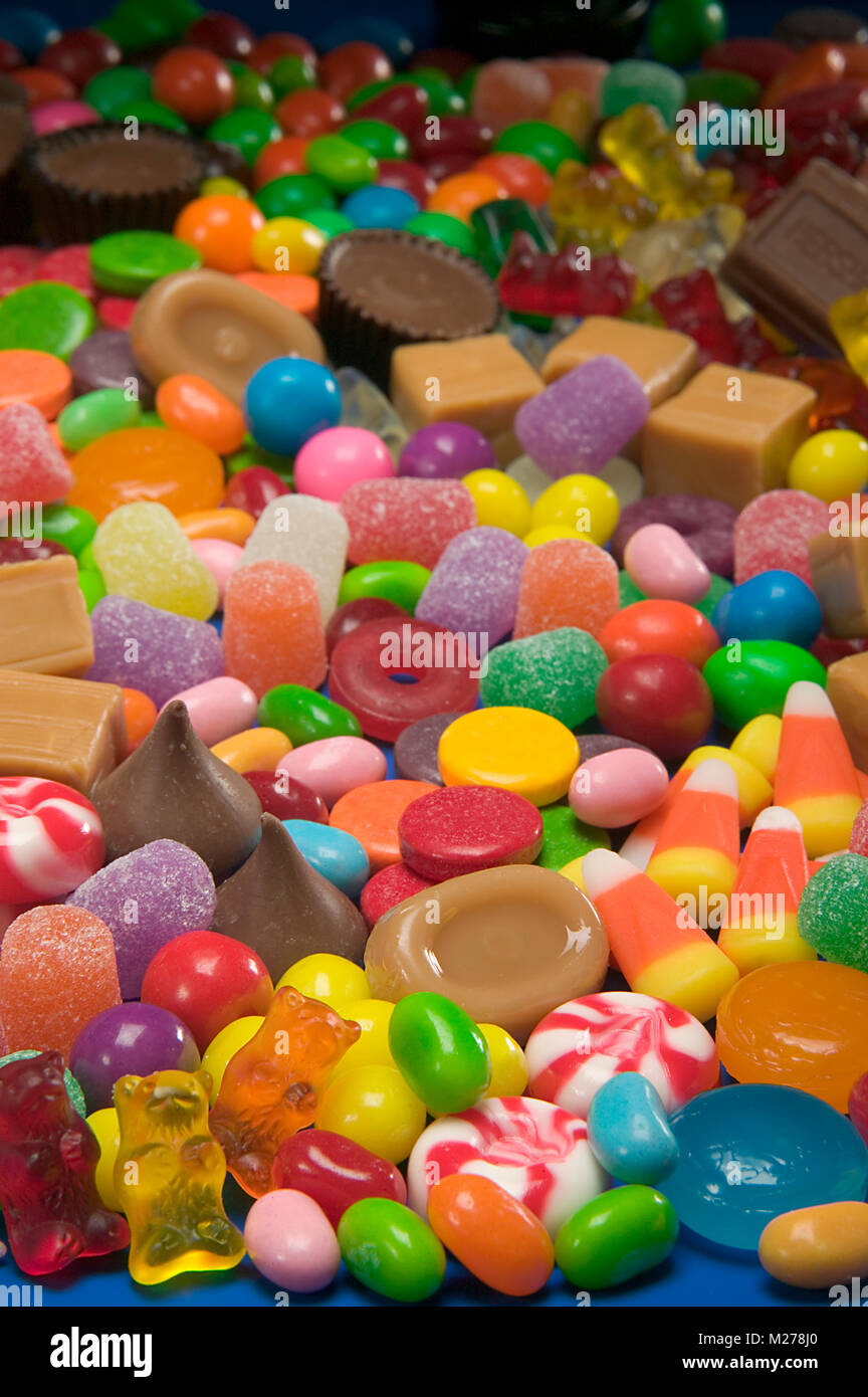 Un assortimento di caramelle. Foto Stock