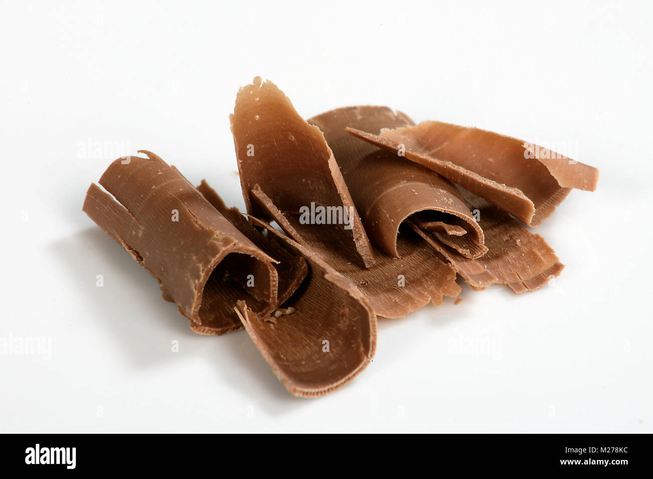 Riccioli di cioccolato. Foto Stock