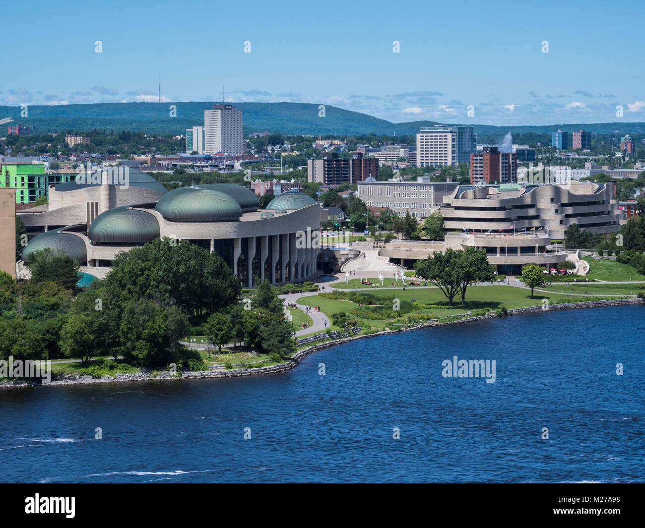 Museo canadese della storia attraverso il fiume da Ottawa a Gatineau, Quebec, Canada Foto Stock