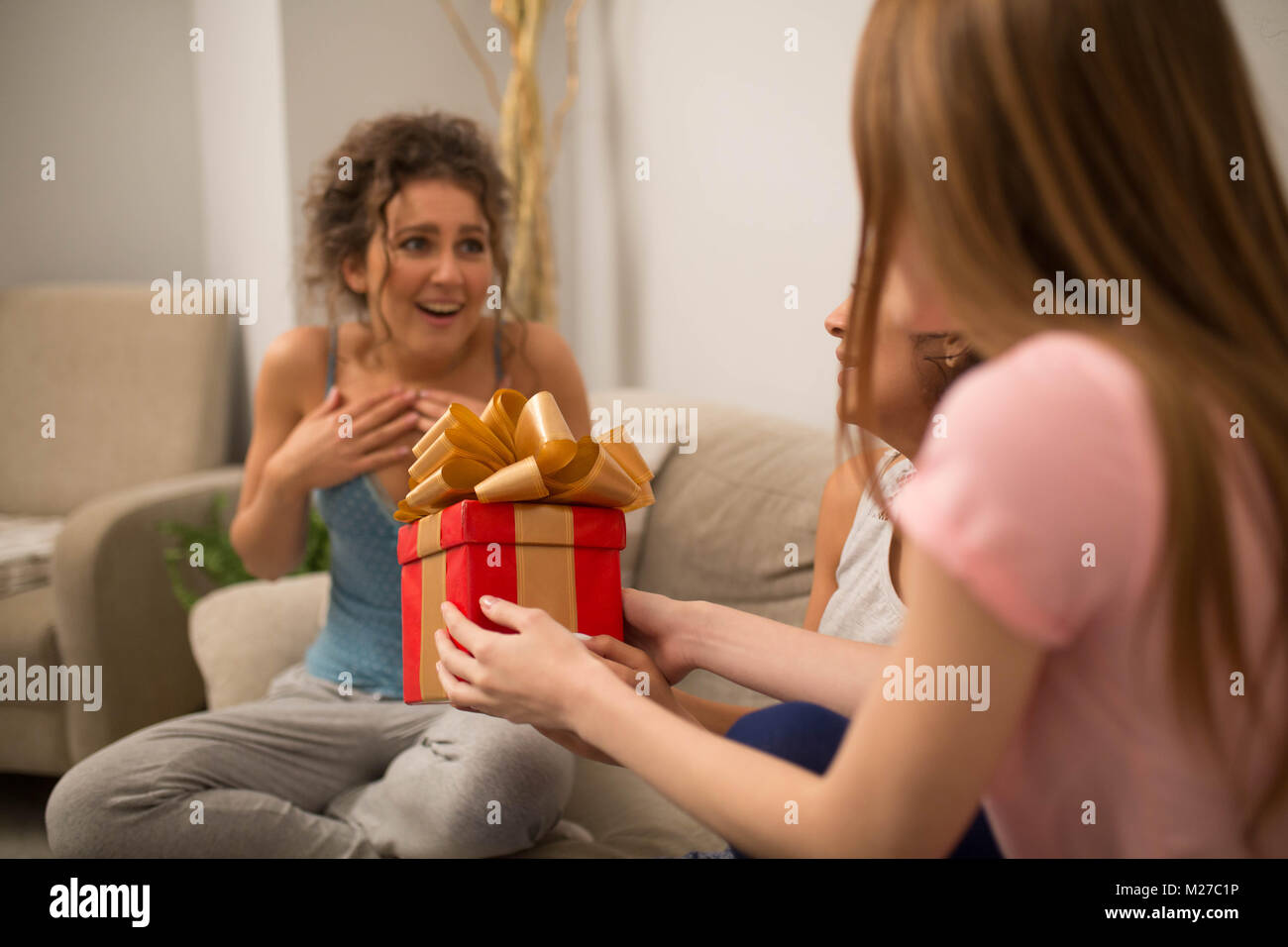 Ragazze home carino party Foto Stock