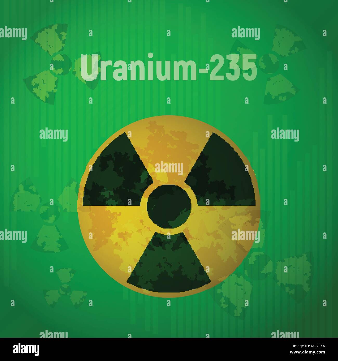 Segno di radiazione. Uranio 235. Illustrazione Vettoriale