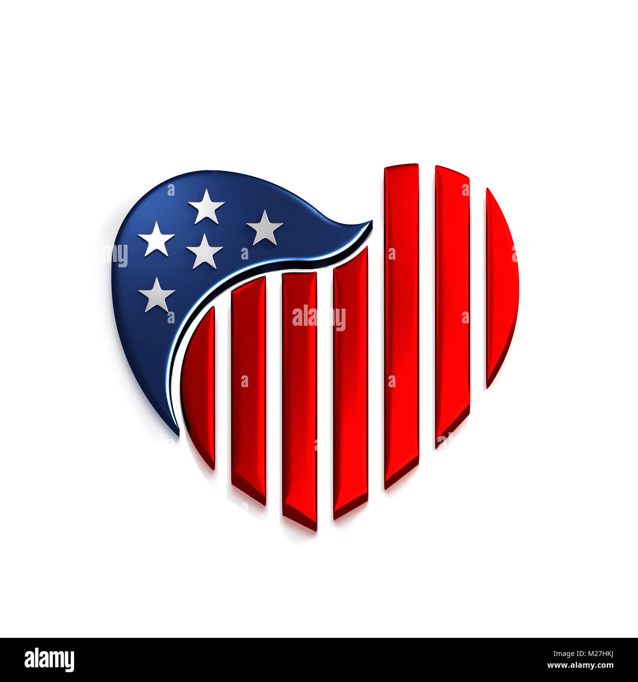 American Heart. 3D Render illustrazione Foto Stock