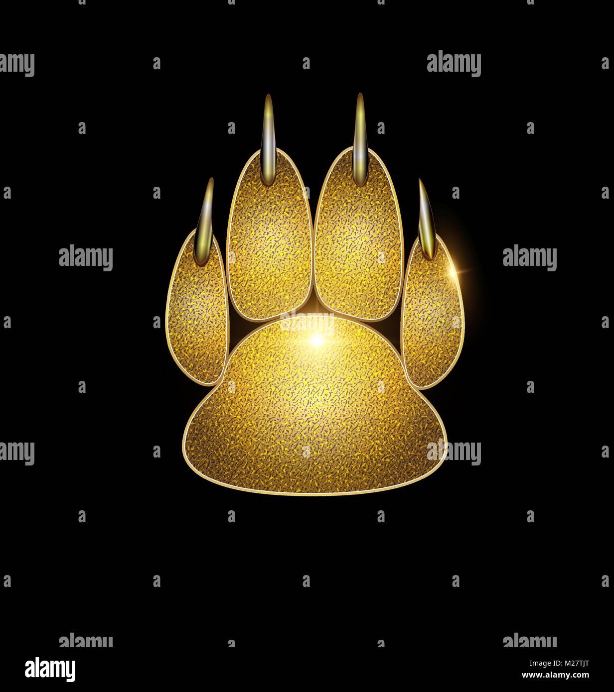 Golden traccia di paw Illustrazione Vettoriale