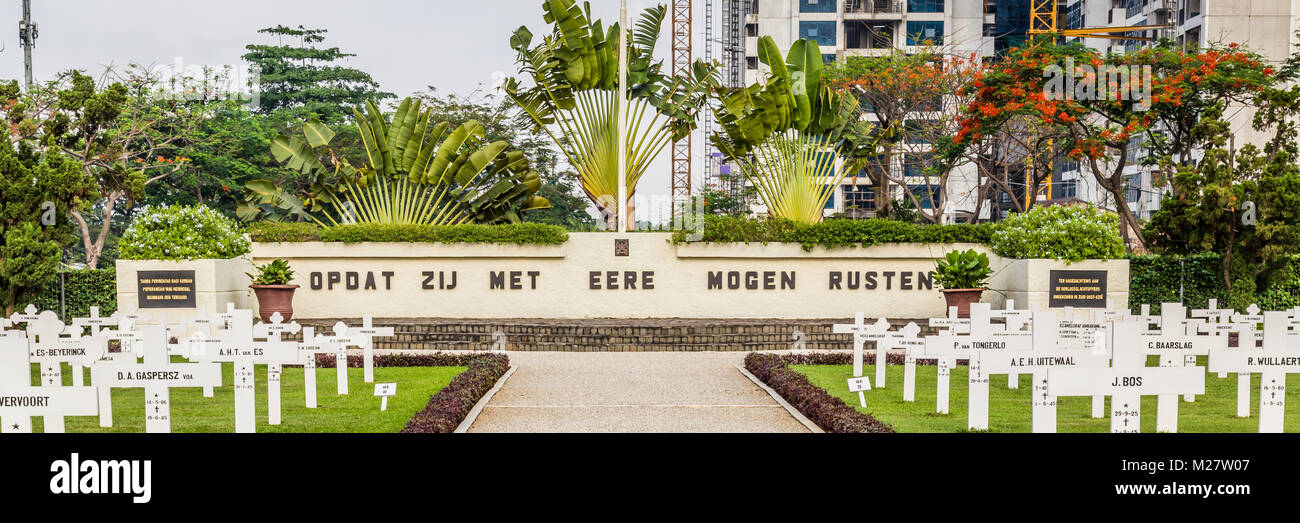 Campo olandese di onore Menteng Pulo di Jakarta, isola di Giava, Indo Foto Stock