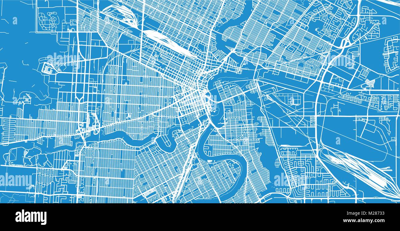 Vettore urbano mappa della città di Winnipeg, Canada Illustrazione Vettoriale