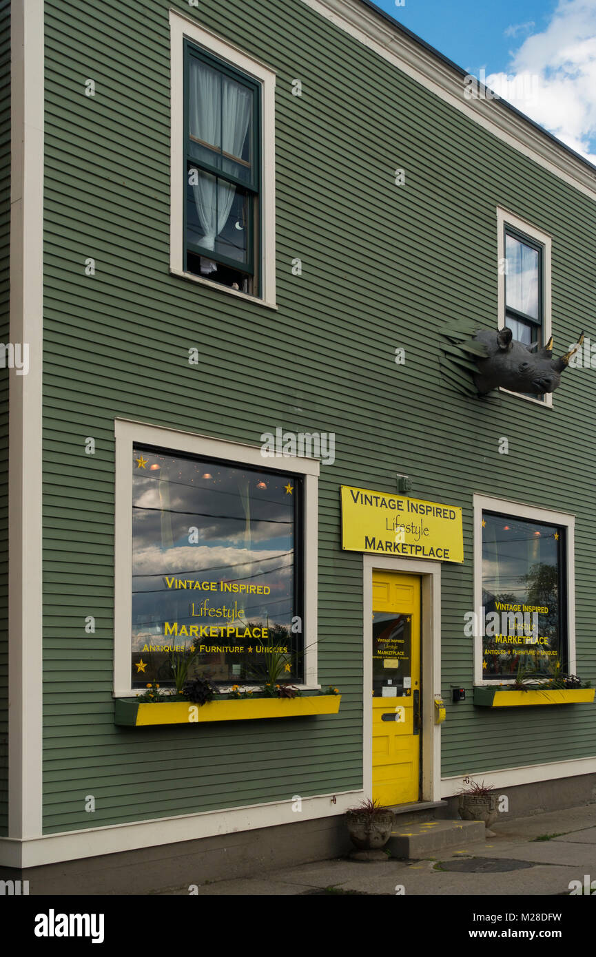 Vintage stile di vita ispirato marketplace Burlington VT Foto Stock