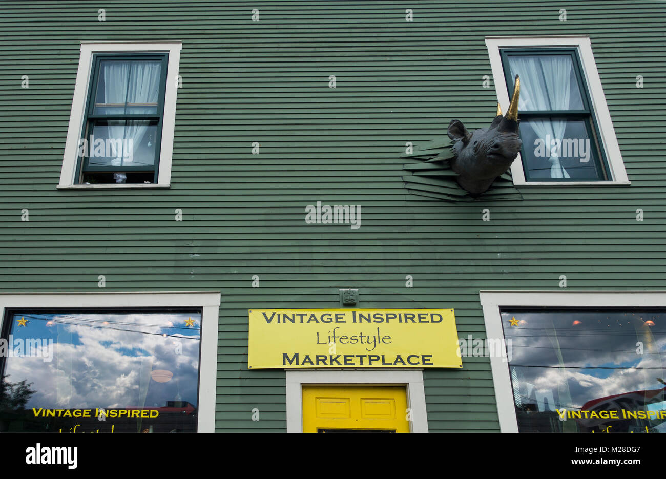 Vintage stile di vita ispirato marketplace Burlington VT Foto Stock