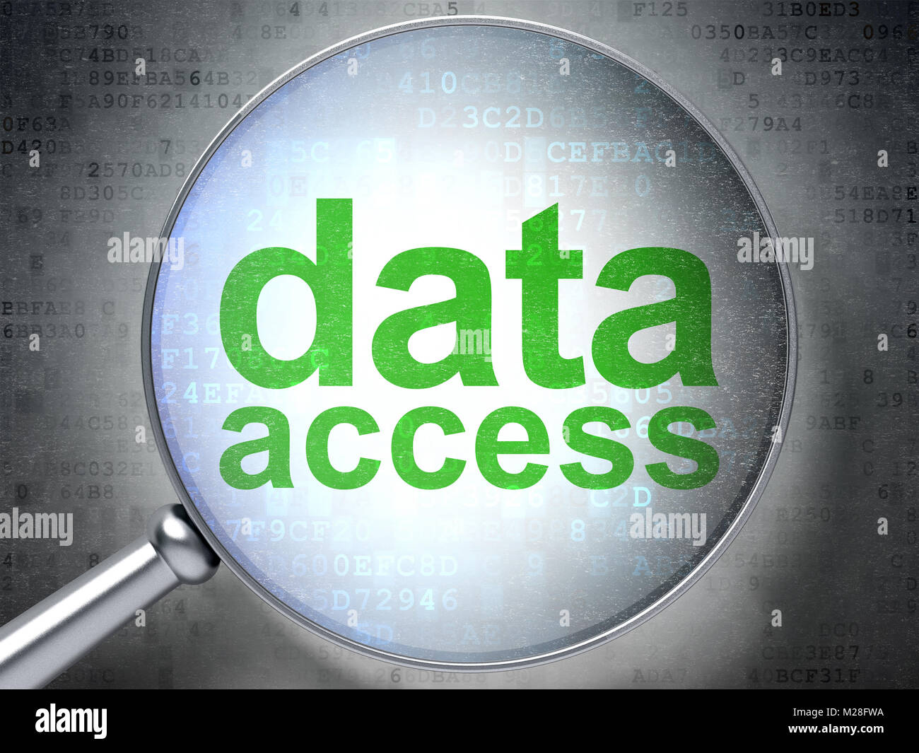 Concetto di dati: accesso ai dati con vetro ottico Foto Stock