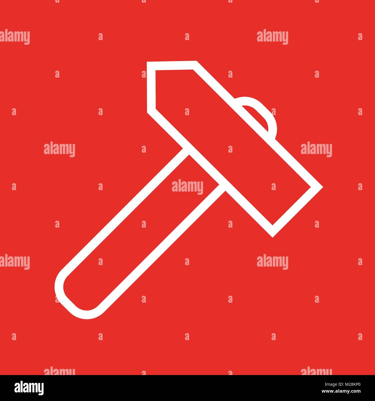 Martello lineare di icona di stile di Piana Illustrazione Vettoriale