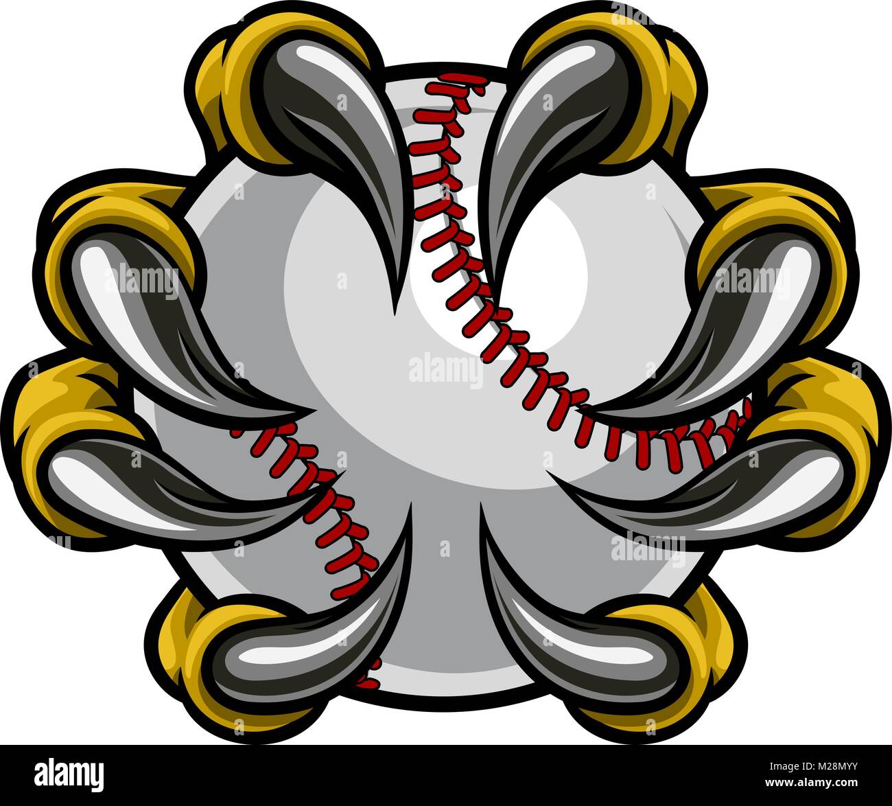 Monster claw tenendo palla da baseball Illustrazione Vettoriale