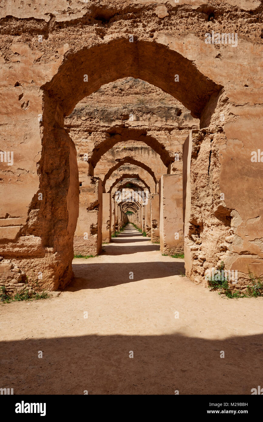 Heri es-Souani, Imperial Regio Maneggio, Meknes, Marocco, Africa Foto Stock