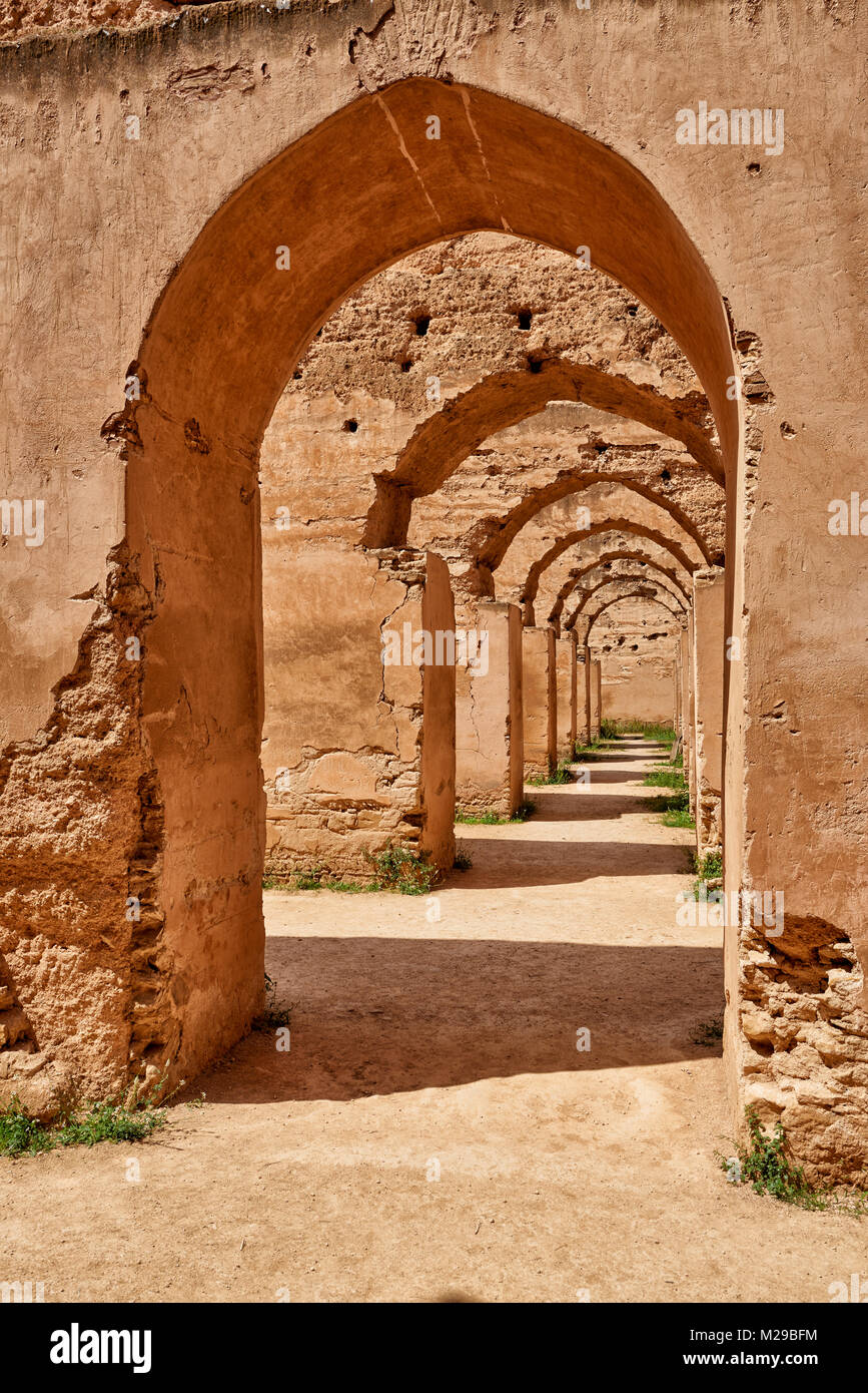 Heri es-Souani, Imperial Regio Maneggio, Meknes, Marocco, Africa Foto Stock