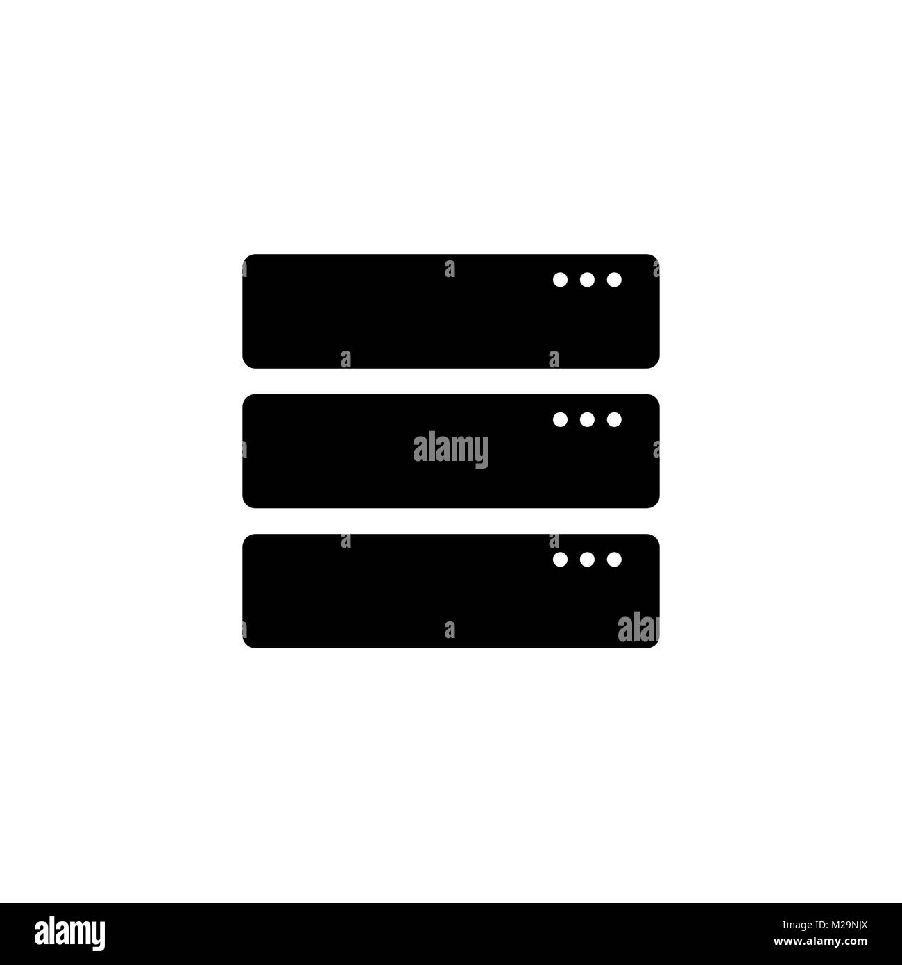 Icona del Server. Server Computer simbolo in uno stile piatto Illustrazione Vettoriale