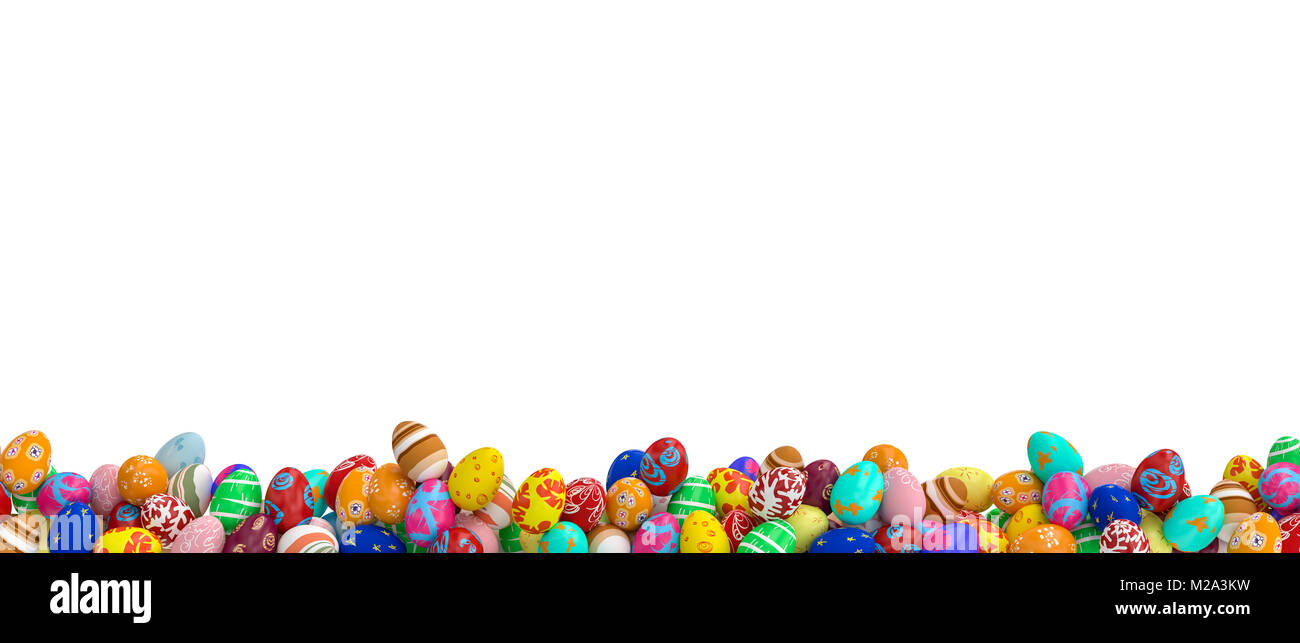 Isolato artistico uova di pasqua 3d rendering immagine Foto Stock