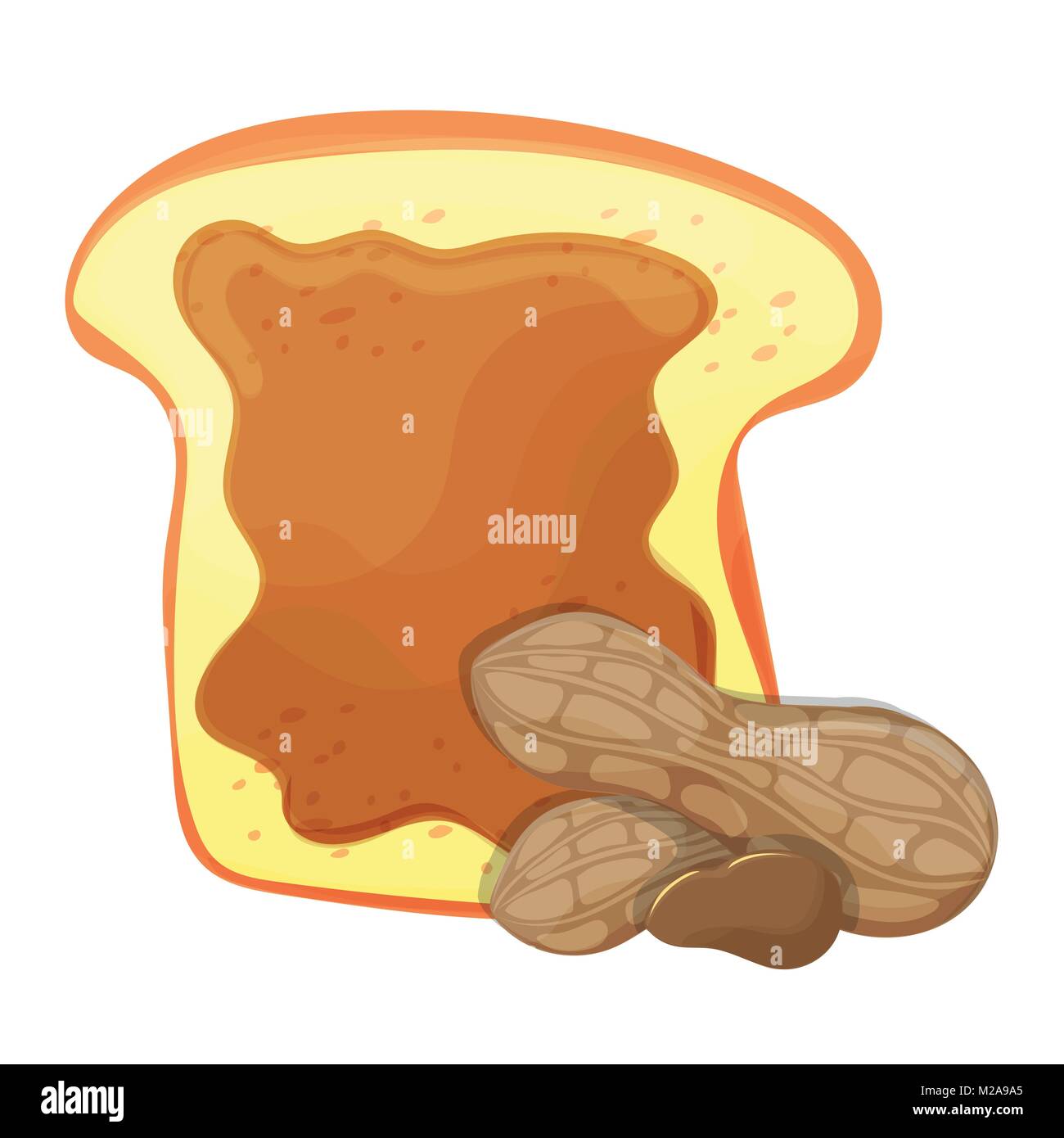 Fetta di pane tostato o con burro di arachidi illustrazione isolato Illustrazione Vettoriale