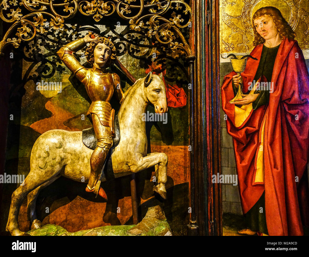 Saint George Pala di Rabi, intorno al 1500, Galleria Nazionale di arte gotica, Sant Agnese Convento, Praga, Repubblica Ceca Foto Stock