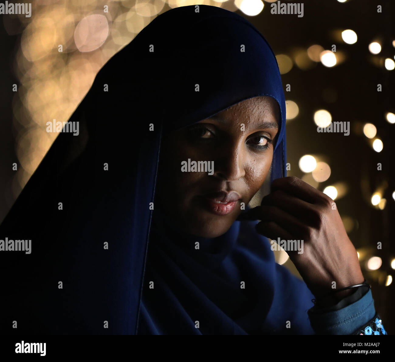 Ifrah Ahmed lancia #MeTooFGM, in tutto il mondo dei social media campagna contro le mutilazioni genitali femminili (MGF), presso il faro Cinema in Dublino. Ms Ahmed, 29, è nato in Somalia e sopravvissuto alla barbarie. Foto Stock
