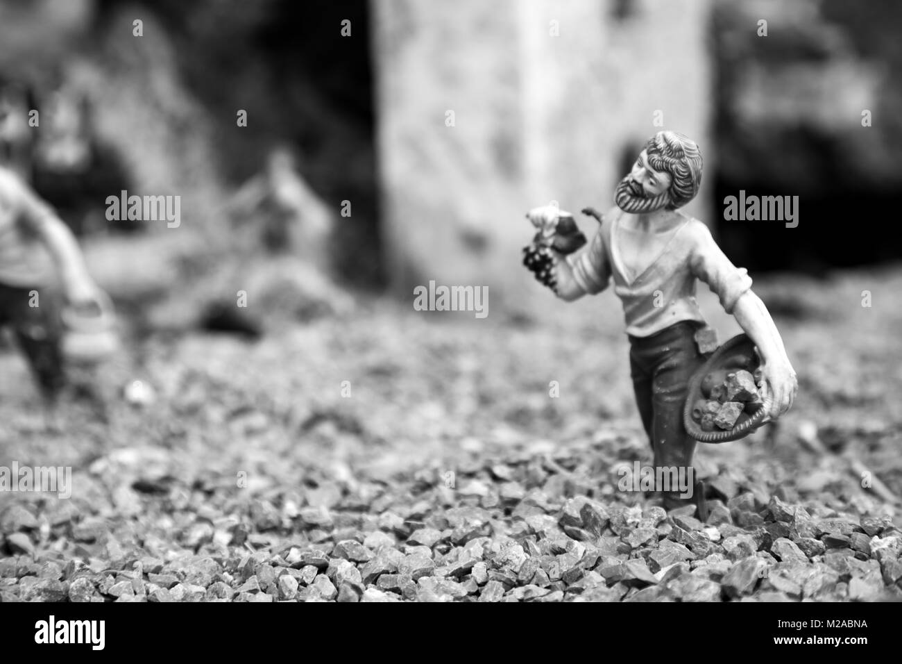 Amalfi, Campania, Italia 12 marzo 2017. Grande Presepe realizzato interamente a mano in una strada nel centro di Amalfi Foto Stock