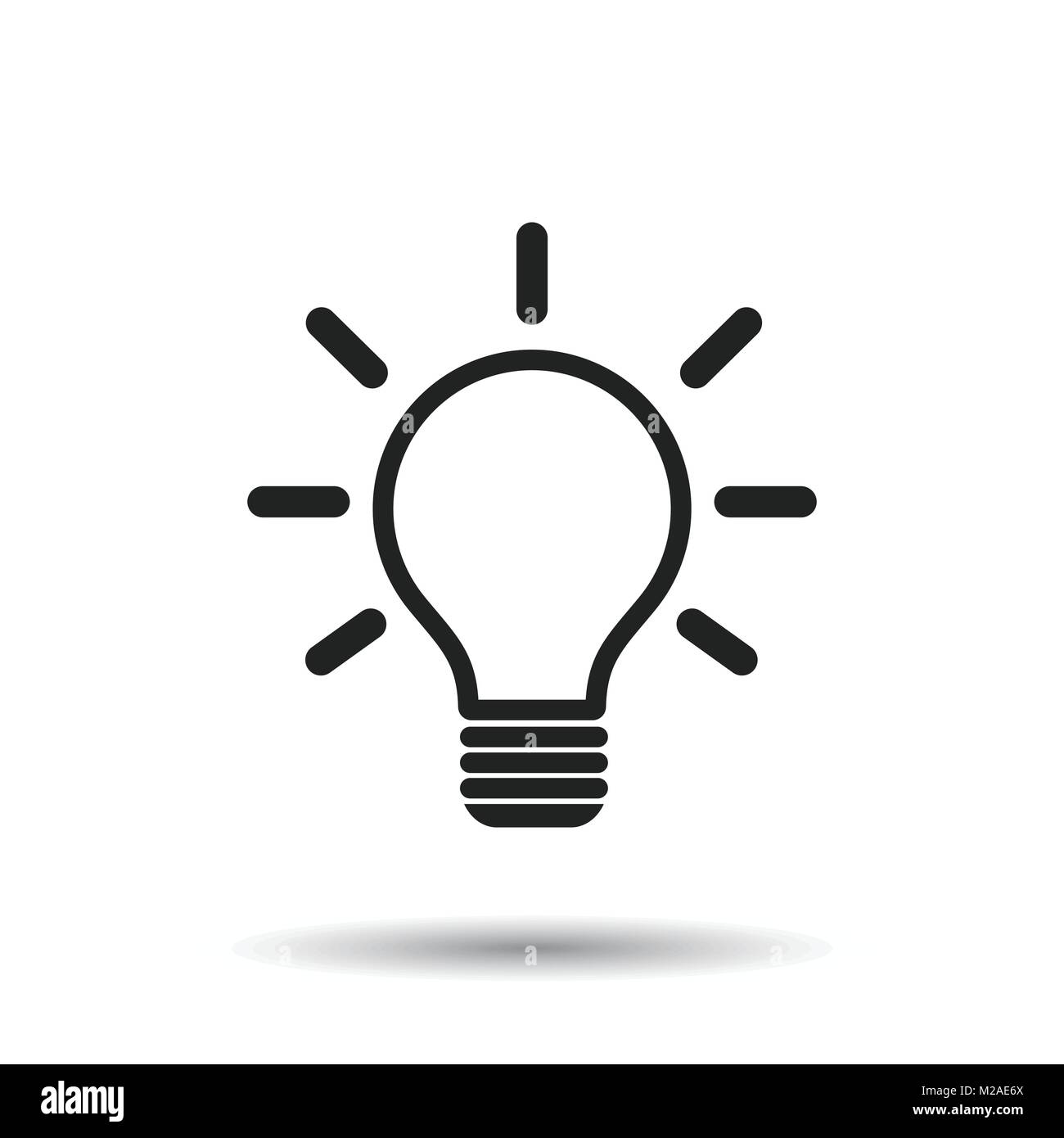 Icona della lampadina su sfondo bianco. Idea piatta illustrazione vettoriale.  Le icone per il design, sito web Immagine e Vettoriale - Alamy