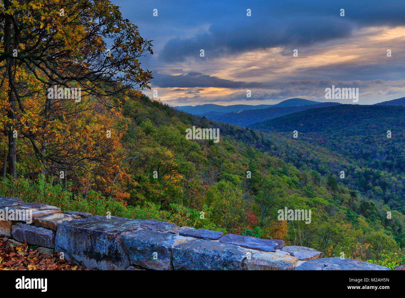 Sunrise, Ivy Creek si affacciano, Parco Nazionale di Shenandoah, Virginia, Stati Uniti d'America Foto Stock