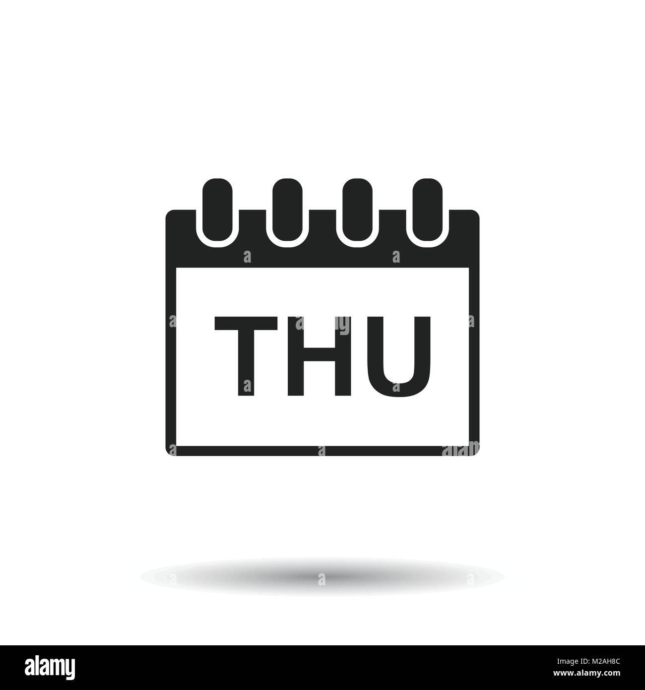 Giovedì calendario pagina icona pittogramma. Semplice piatto pittogramma per business, marketing, internet concetto su sfondo bianco. Trendy moderno vettore symbo Illustrazione Vettoriale