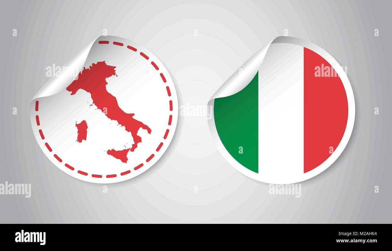 Adesivi Ed Etichette Con Bandiera Italiana Illustrazione Vettoriale -  Immagini vettoriali stock e altre immagini di Italia - iStock