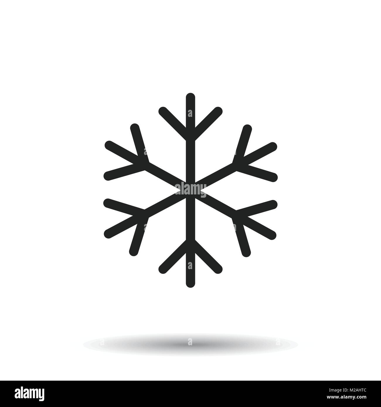 L'icona del fiocco di neve illustrazione vettoriale in stile piatto isolato su sfondo bianco. Simbolo d'inverno per la progettazione di un sito web, il logo, app, ui. Illustrazione Vettoriale