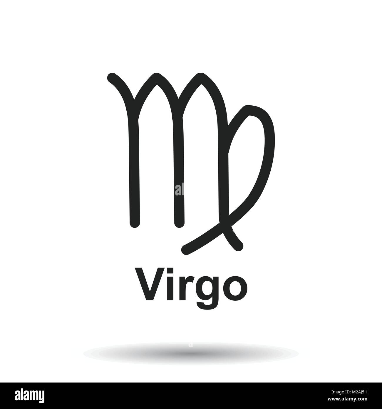 Virgo segno zodiacale. Astrologia piatta illustrazione vettoriale su sfondo bianco. Illustrazione Vettoriale