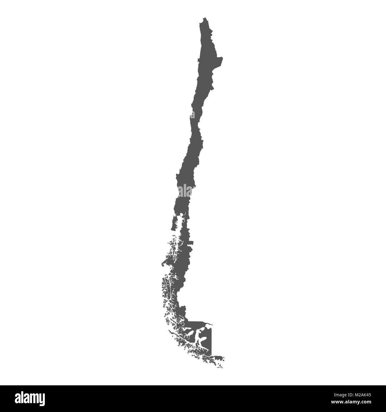 Il Cile mappa vettoriale. Icona nera su sfondo bianco. Illustrazione Vettoriale