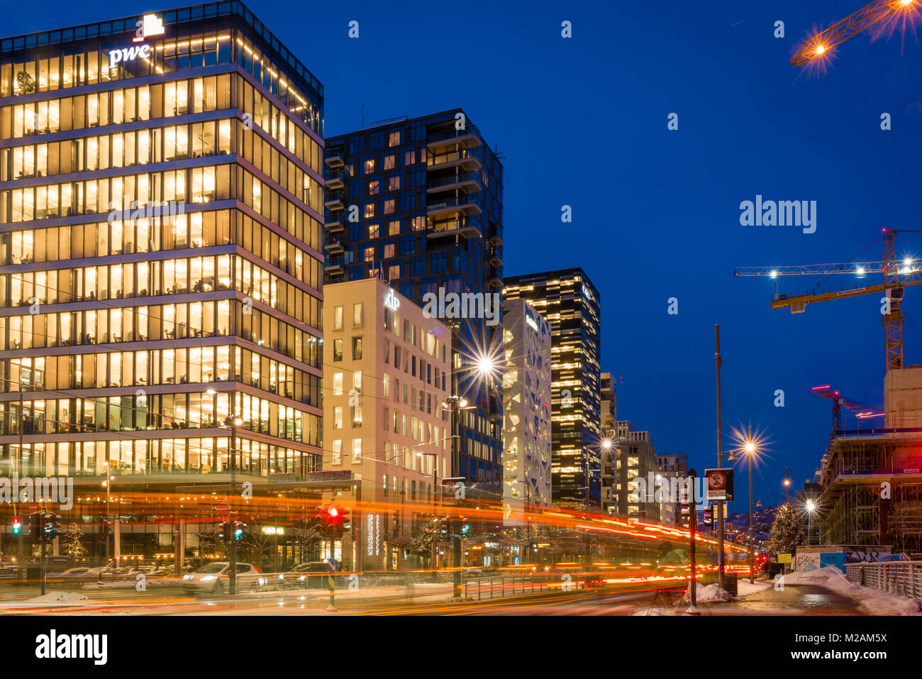 Il codice a barre, un nuovo quartiere degli affari nel centro di Oslo Norvegia Foto Stock