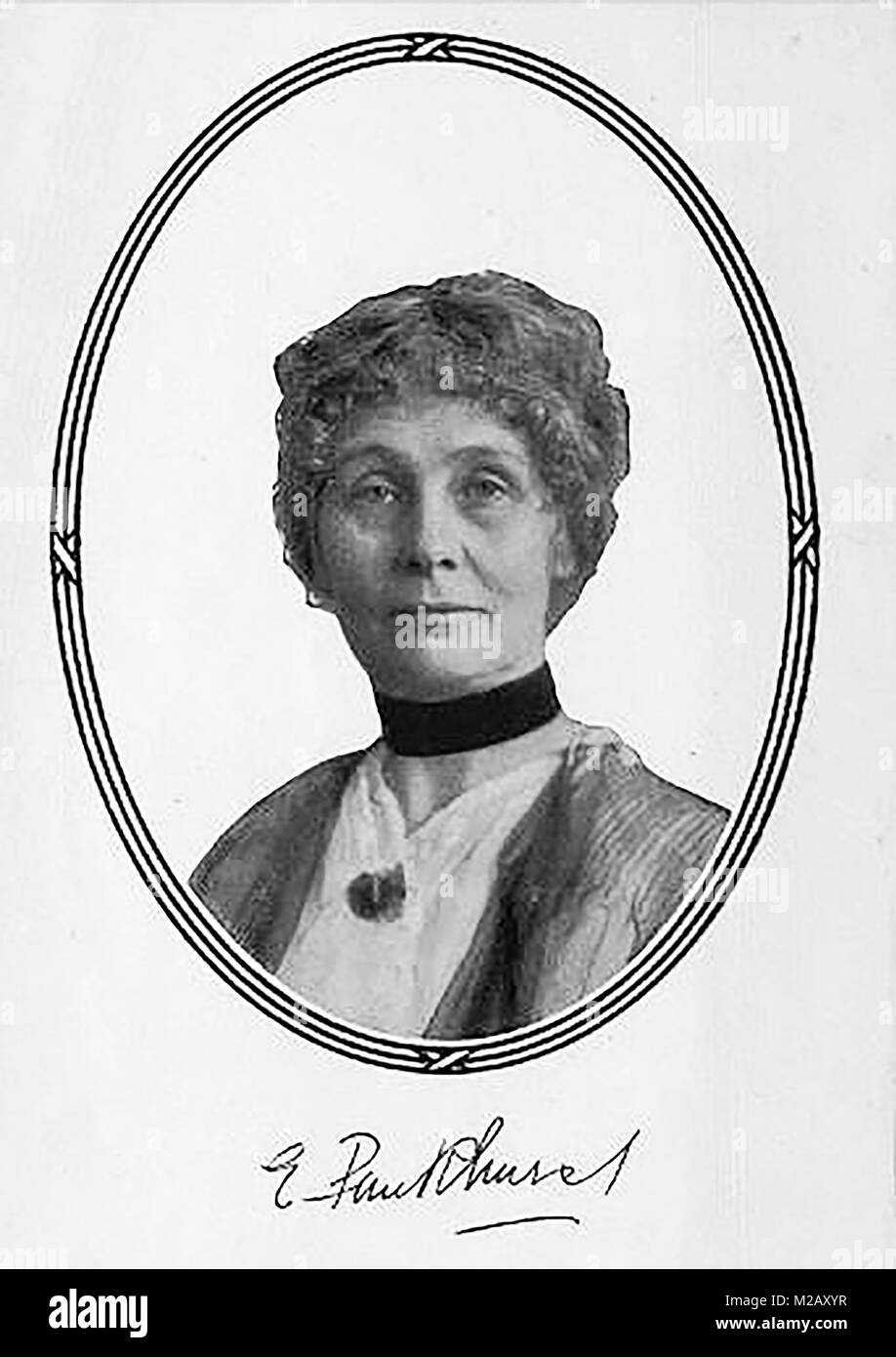 Suffragettes - Ritratto di Emmeline Pankhurst dal suo libro 'My propria storia' 1914 Foto Stock