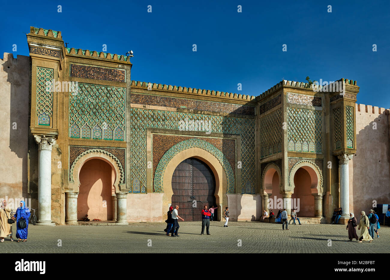 Bab Mansour city gate, Meknes, Marocco, Africa Foto Stock